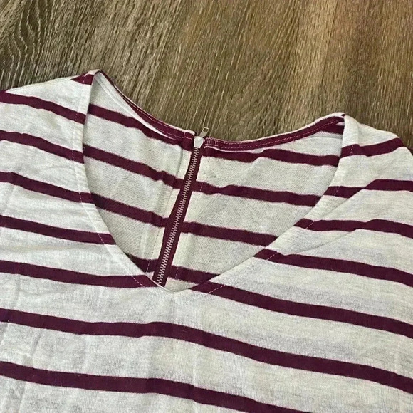 Womens Red and Grey Stripe Tunic - M - Picture 2 of 7